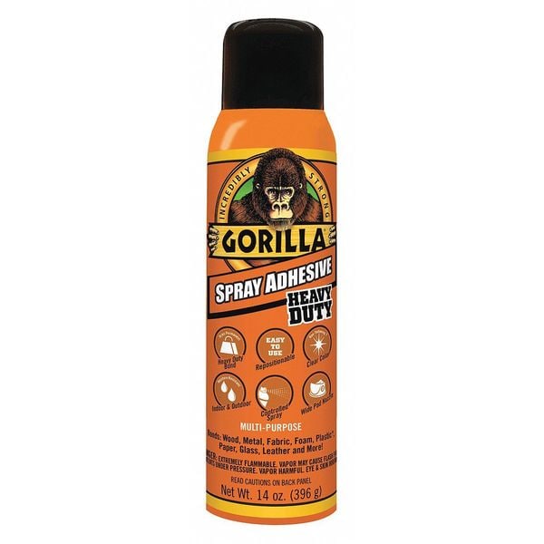 Gorilla Glue Spray Adhesive, 14 fl oz, Aersol Can, Clear - 6301502
