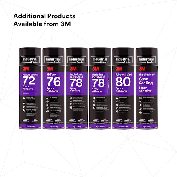 3M Spray Adhesive, 80 Series, Transparent Yellow, 19 oz, Aerosol Can - 80