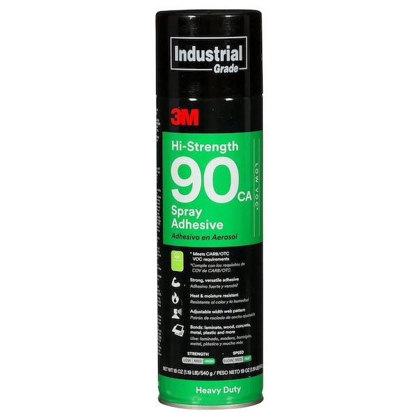 3M Spray Adhesive, Hi-Strength 90CA Series, Orange, 19 oz, Aerosol Can - 90CA