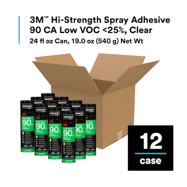 3M Spray Adhesive, Hi-Strength 90CA Series, Orange, 19 oz, Aerosol Can - 90CA