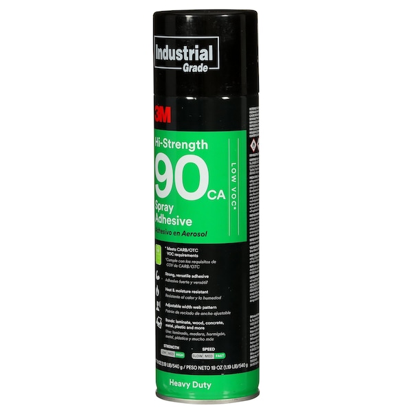 3M Spray Adhesive, Hi-Strength 90CA Series, Orange, 19 oz, Aerosol Can - 90CA