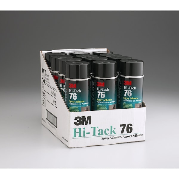 3M Spray Adhesive, Hi-Tack 76 Series, Clear, 18.1 oz, Aerosol Can - 76