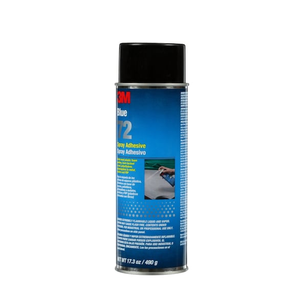 3M Spray Adhesive, Pressure Sensitive 72 Series, Blue, 17.3 oz, Aerosol Can - 72 BLUE