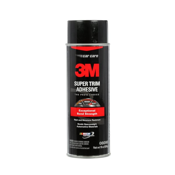 3M Spray Trim Adhesive, 8090 Series, Yellow, 19 oz, Aerosol Can - 08090