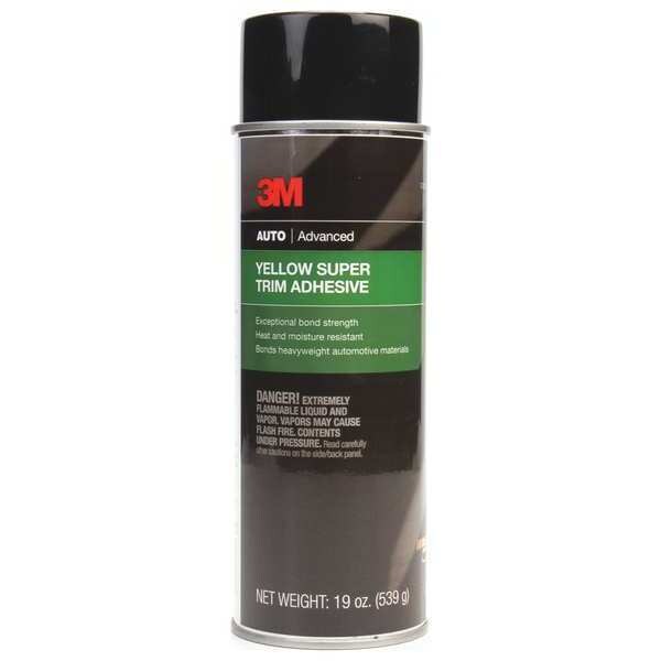 3M Spray Trim Adhesive, 8090 Series, Yellow, 19 oz, Aerosol Can - 08090