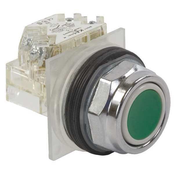 Botón pulsador no iluminado Schneider Electric, 30 mm, 1NO, verde - 9001KR1GH5