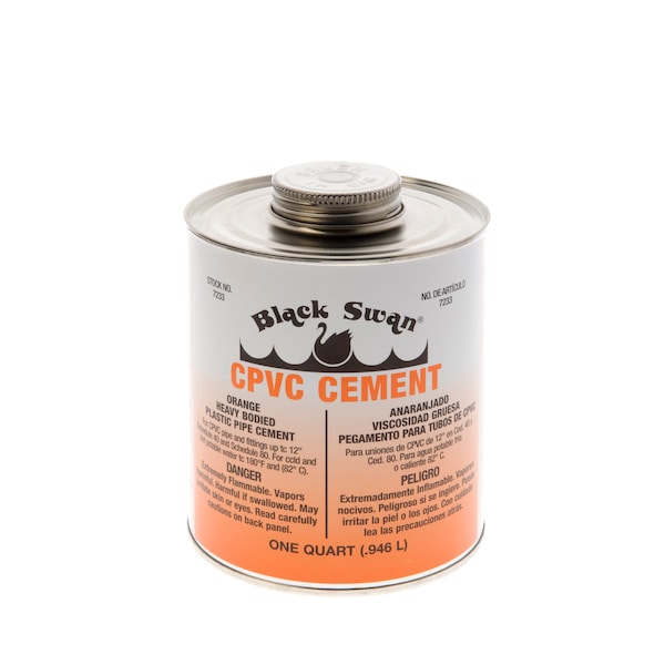 Black Swan CPVC Cement, Orange, Heavy Bodied, 1 qt - 07233