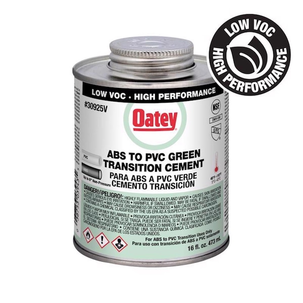 Oatey Oatey Green Transition Cement For ABS/PVC 16 oz - 30925V