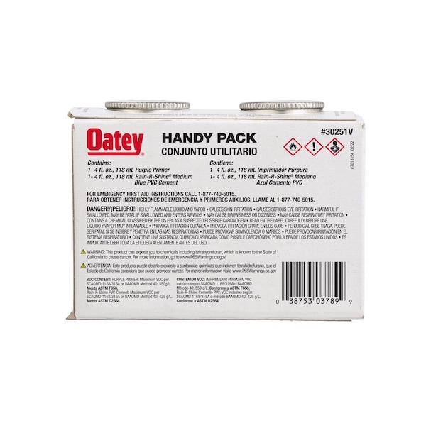 Oatey Oatey Rain-R-Shine Blue/Purple Primer and Cement For PVC 4 oz - 30251V