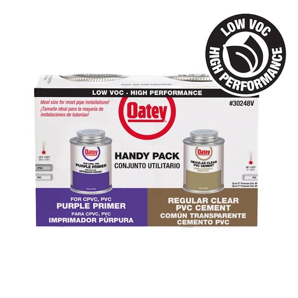 Oatey Oatey Clear/Purple Primer and Cement For PVC 8 oz - 302483V