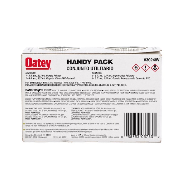 Oatey Oatey Clear/Purple Primer and Cement For PVC 8 oz - 302483V