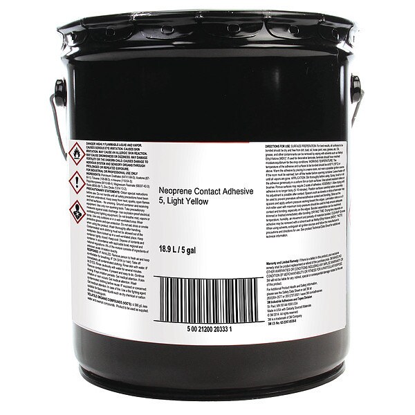 3M Contact Cement, 5 Series, Light Yellow, 5 gal, Pail - 5 ADH