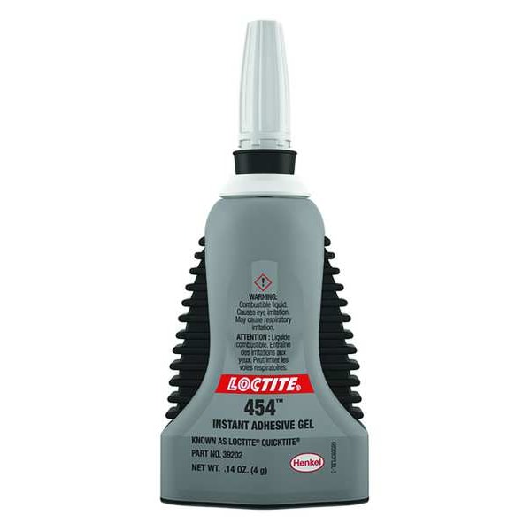 Loctite Instant Adhesive, 454 Series, Clear, 0.14 oz, Bottle - 680522