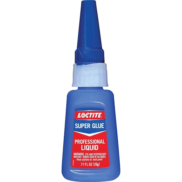 Loctite Super Glue, Professional Series, Clear, .71 fl oz., Bottle - 1365882