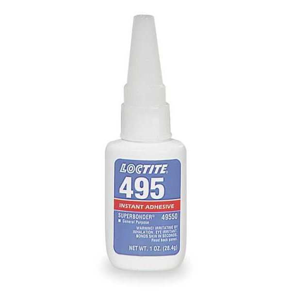 Loctite Instant Adhesive, 1 fl oz, Bottle, Clear, Superbonder 495 - 135467