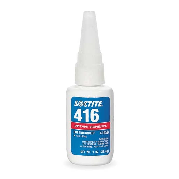 Loctite Instant Adhesive, 416 Series, Clear, 1 oz, Bottle - 135452