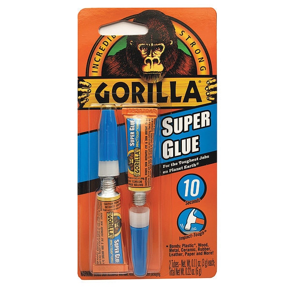 Gorilla Glue Instant Adhesive, Super Glue, Clear, 0.21 fl oz, Tube - 7800102