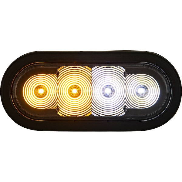 Buyers Products 6 Inch LED Oval Strobe Light with Amber/Clear LEDs and Clear Lens - SL62AC