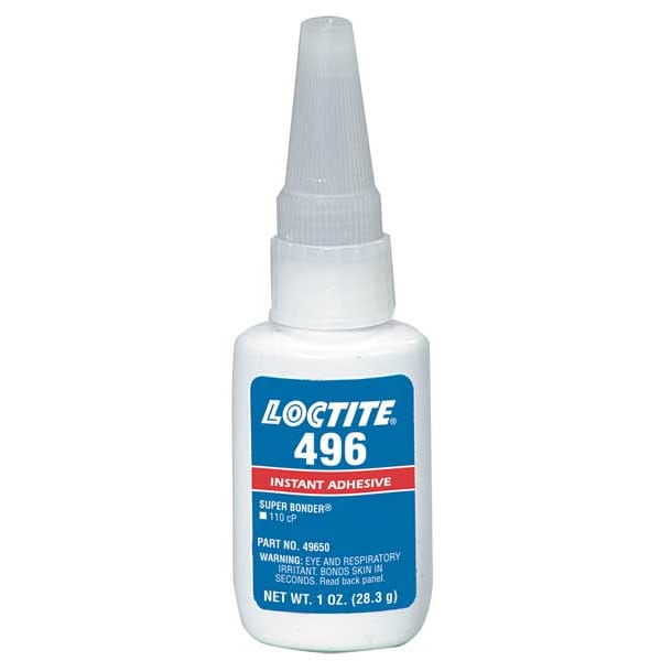 Loctite Instant Adhesive, 496 Series, Clear, 1 oz, Bottle - 234156
