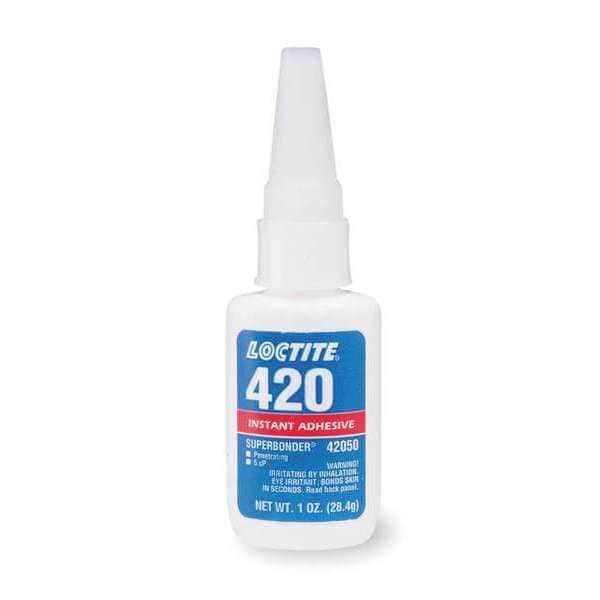Loctite Instant Adhesive, 420 Series, Clear, 1 oz, Bottle - 135455