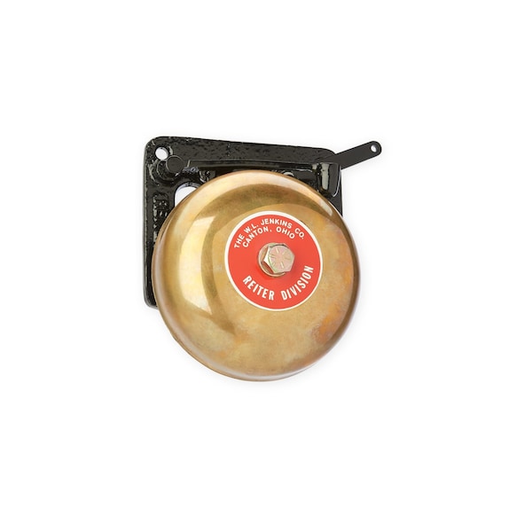 Wl Jenkins 4-1/4in Single Action Trip Gong Bell-Black Frame with Brass Shell - 4-50