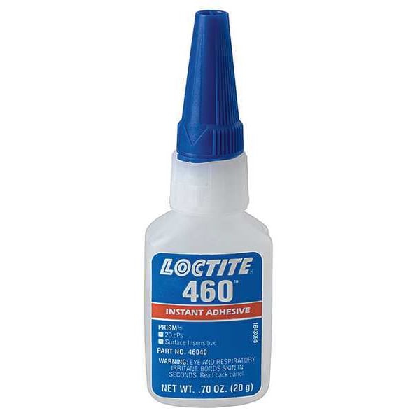 Loctite Instant Adhesive, 460 Series, Clear, 0.7 oz, Bottle - 135463