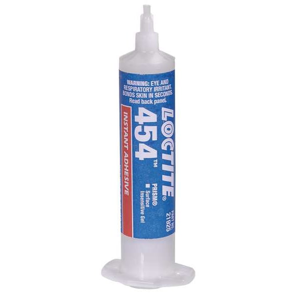 Loctite Instant Adhesive, 454 Series, Amber, 1 oz, Syringe - 1337712