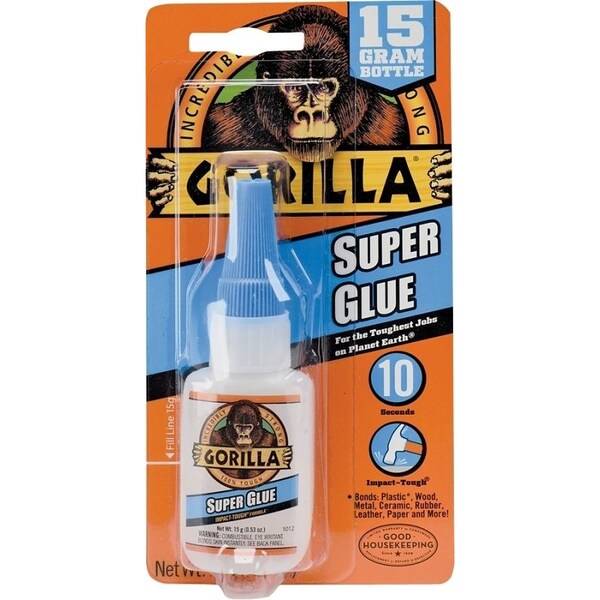 Gorilla Glue Super Glue, Liquid, Irritating, Straw/White Water, 15 g Bottle - 7805009