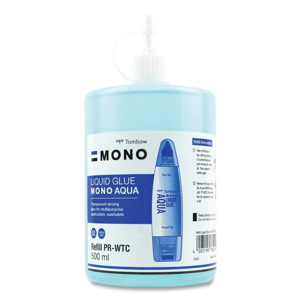 Tombow Mono Aqua Liquid Glue Refill, 500 mL, Dries Clear - 52181