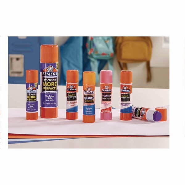Elmers Glitter Glue Sticks, Applies Assorted Colors, 0.21 oz, Dries Clear Glitter, 12PK - 2197116