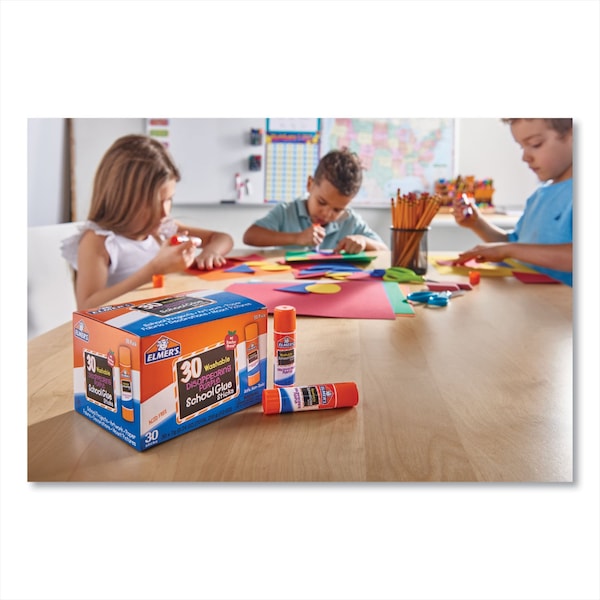 Elmers Disappearing Purple School Glue Stick, 0.24 oz, Dries Clear, 30PK - E555