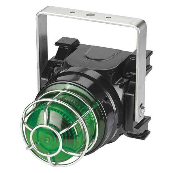 Federal Signal Strobe Light, Green, Xenon, 0.45A, Brckt Mnt - G-STR-120-T-G