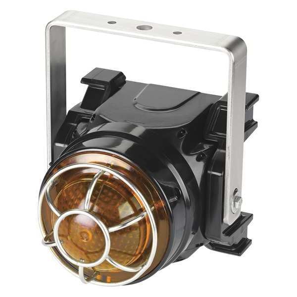 Federal Signal Beacon Warning Light, Amber, LED, Brckt Mnt - G-LED-AC-T-A