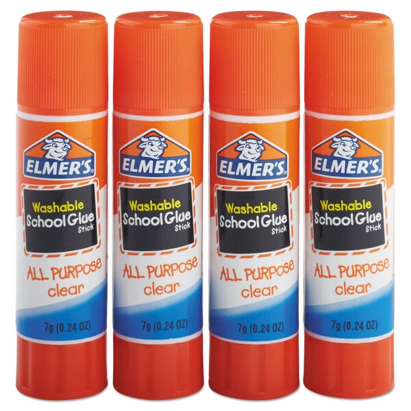 Elmers Washable School Glue Sticks, 0.21 oz, Applies and Dries Clear, 8PK - E5003/E5004