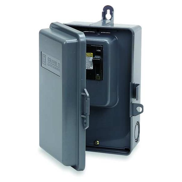 Interruptor de desconexión de un solo tiro para aire acondicionado Square D, 240V AC, NEMA 3R - QO200TRNM