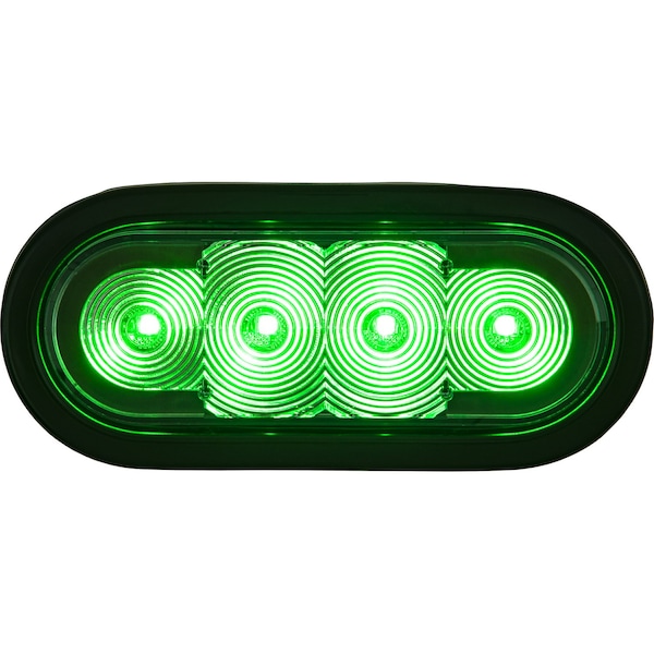 Buyers Products 6 Inch LED Oval Strobe Light with Green LEDs and Clear Lens - SL62GO