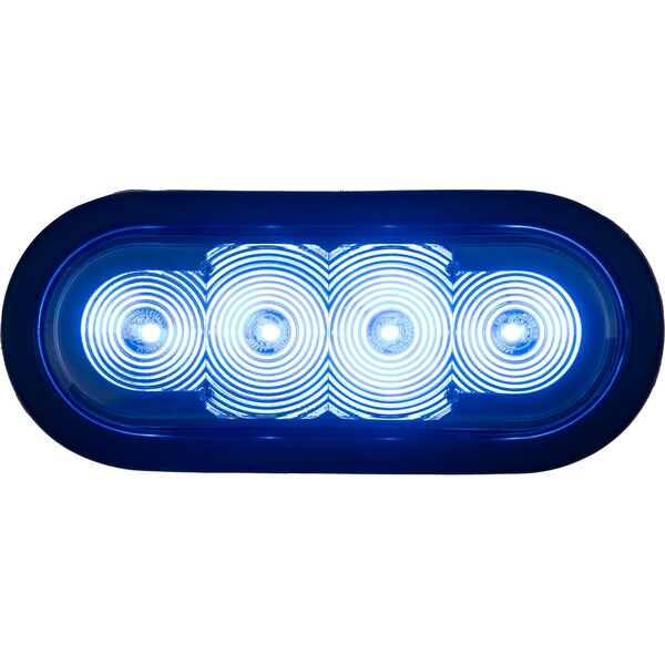 Buyers Products 6 Inch LED Oval Strobe Light with Blue LEDs and Clear Lens - SL62CB
