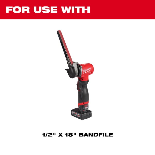 Milwaukee Tool & Equipment Bandfile Belts, 0.50 in W, 0.10 in L, Coated, Ceramic, 60 Grit, Coarse, Not Applicable, Blue, Red - 48-80-9060