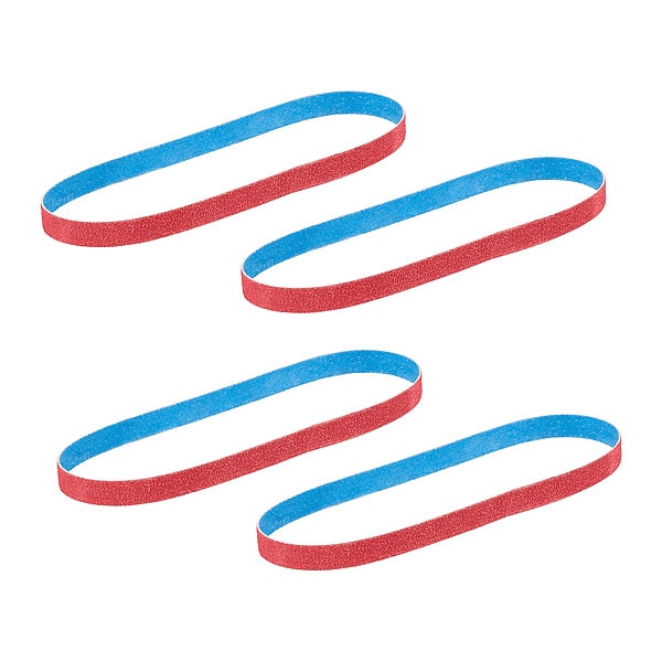 Milwaukee Tool & Equipment Bandfile Belts, 0.50 in W, 0.10 in L, Coated, Ceramic, 60 Grit, Coarse, Not Applicable, Blue, Red - 48-80-9060