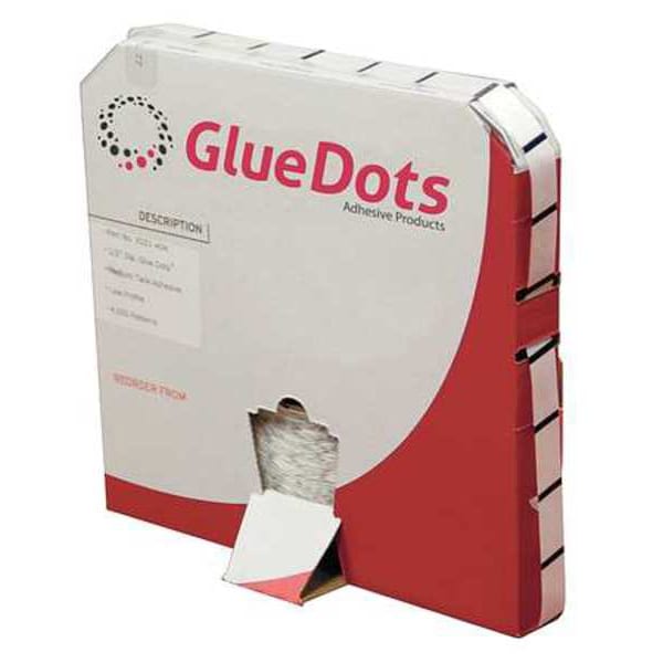 Glue Dots Adhesive Dots, Clear, Immediate Full Cure, 1/2 in (Round), Dot, 4000 PK - XD31-404