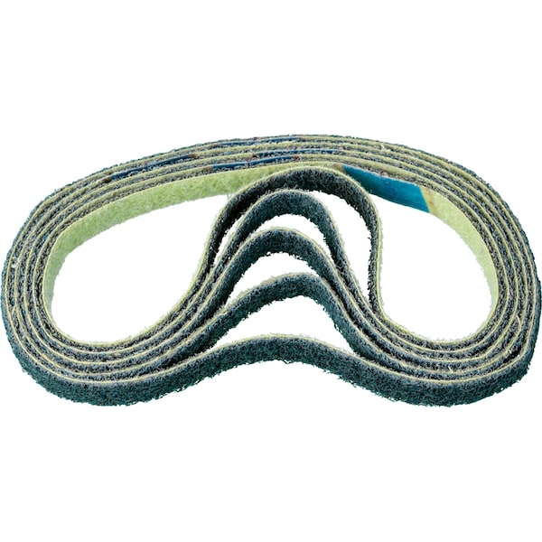 Pferd Sanding Belt, 1/2" W, 18" L, Surface Conditioning, Aluminum Oxide, 240 F Grit, Very Fine, Polivlies - 43558