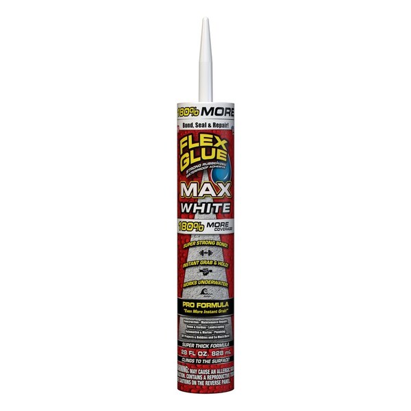 Flex Glue Flex Seal Family of Products Flex Glue MAX Extra Strength Rubber White Adhesive 28 oz - GFSMAXWHT28