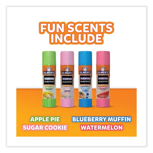 Elmers Scented Glue Sticks, 0.21 oz, Dries in Assorted Colors, 4 Scents - 2142958
