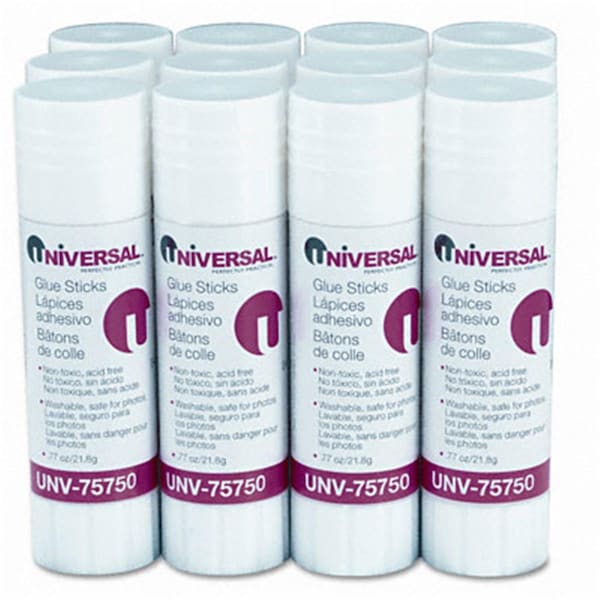 Universal Battery Universal Permanent Glue Stick .77oz Stick 12 Pack, 12PK - 75750