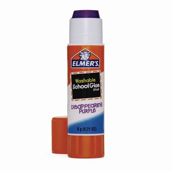 Elmers Disappearing Purple School Glue Stick, 0.21 oz, Dries Clear, 8PK - E1591/E1560