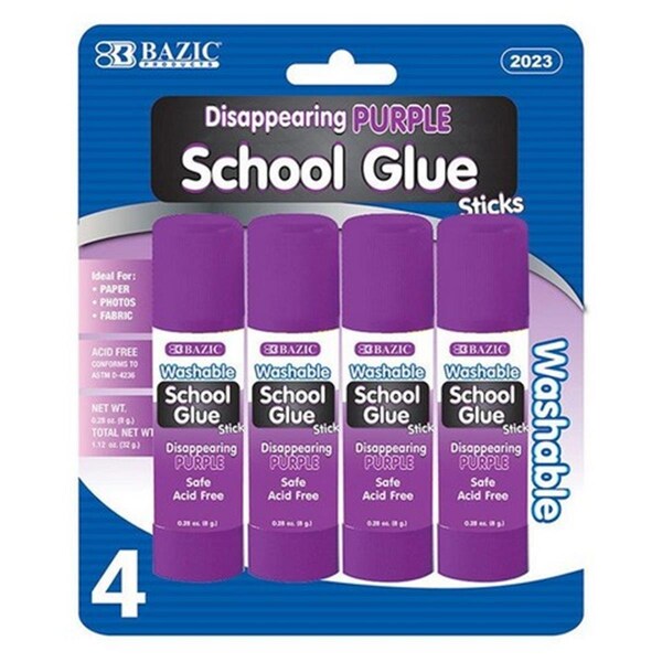 Solid Shelving 8g / 0.28 Oz. Small Washable Purple Glue Stick, Purple, 96PK - SO3321441