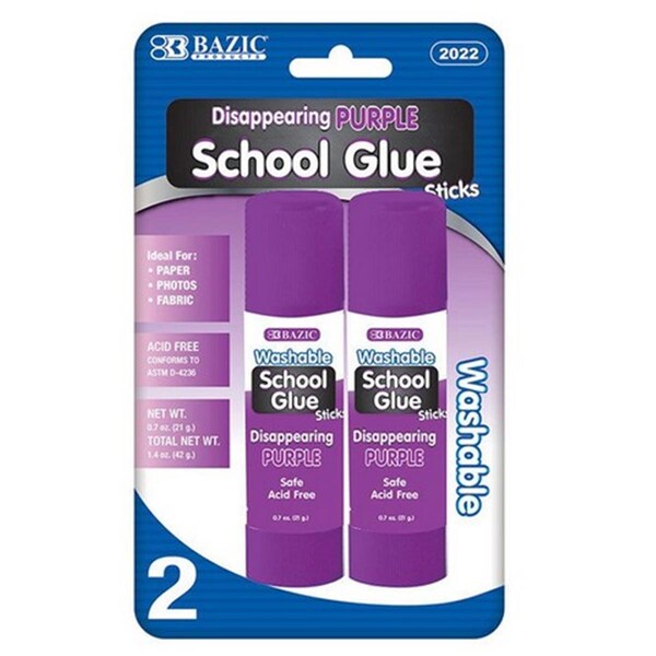 Bazic Products Bazic 21g / 0.7 Oz. Large Washable Purple Glue Stick, 48PK - 2022