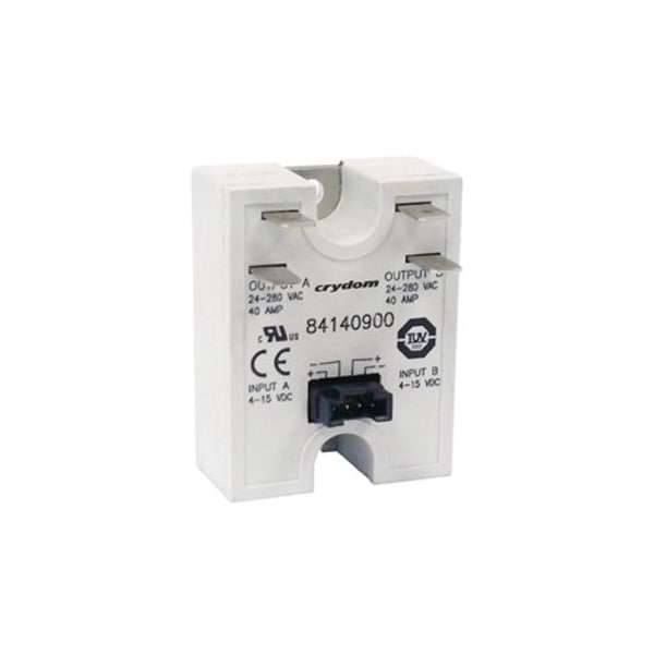 Relevadores de estado sólido Crydom - Relevador de montaje industrial SSR, doble, montaje en panel, 660Vac/40A, 4-15Vdc de entrada - 84140601