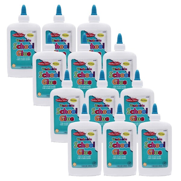 Charles Leonard Economy Washable School Glue, 8 oz. Bottles, 12PK - 46008