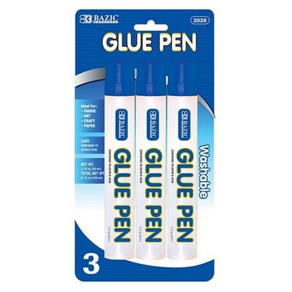 Bazic Products Bazic 2028   1.7 Oz. (50 mL) Glue Pen (3/Pack) Case of 24 - 2028